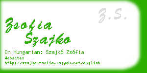 zsofia szajko business card