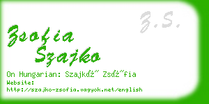 zsofia szajko business card